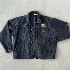 Vintage MGM Grand Las Vegas Black Denim Jean Jacket Large